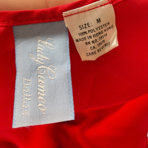 Lady Cameo Vintage 90s Red Satin Silky Pleated Lingerie Intimate Mini Slip Dress - Picture 6 of 6